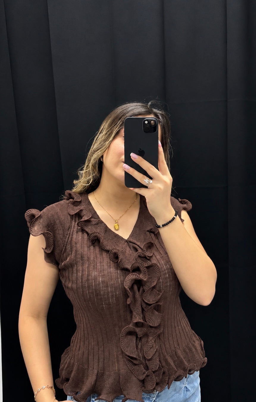 Blusa de calada con volantes